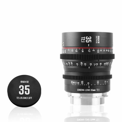 Picture of MEKE 35mm T2.1 Super 35 Prime Manual Focus Cinema Lens for PL-Mount Cine Camera Compatible with C700 PL, ARRI Amira, Alexa Mini etc.