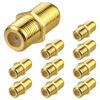 Picture of VCE Coaxial Cable Connector 10 Pack, Gold-Plated Coax Female to Female Connector for RG6/RG59 Coaxial Cable Extend