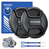 Picture of Neewer 82mm Lens Cap Kit (2 Pack), Lens Cover with Anti Loss Strap and Cleaning Cloth, Compatible with Canon Nikon Sony Fujifilm Panasonic Camera Lens of 82mm Diameter
