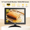Picture of Wstirhy 9.7 Inch Small Monitor 1024x768 Portable Monitor 4:3 Screen Display with HDMI VGA AV BNC USB Port, 60Hz, VESA, Built-in Speaker, Remote Control for PC Computer Laptop RasPi