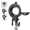 Picture of NEEWER CRB1 S Type Bracket Holder with Bowens Mount & Umbrella Hole for Z2 Z1 Z760 NW760 NW700 TT560 Q3 Square Head Round Head Flash Speedlite Compatible with Godox AD200Pro V1