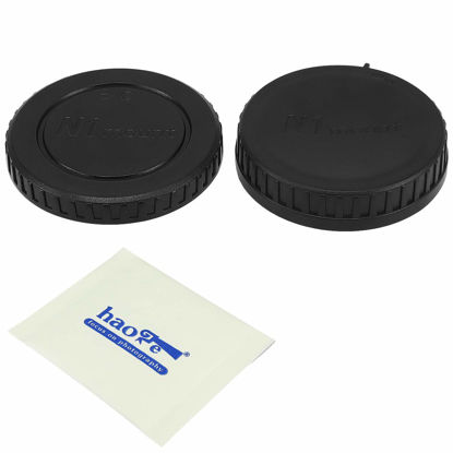 Picture of Haoge Camera Body Cap and Rear Lens Cap Cover Kit for Nikon 1 Mount Camera Lens Such as J1 J2 J3 J4 J5 V1 V2 V3 S1 S2 AW1