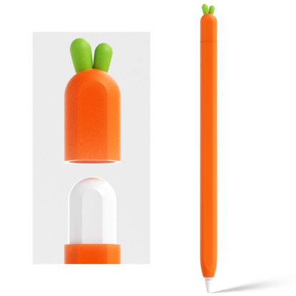 Picture of ELETIUO Carrot Silicone Skin Cover Compatible with Apple Pencil 2nd Generation, Protective Cover Accessories Compatible with iPad Pro 11 12.9 inch