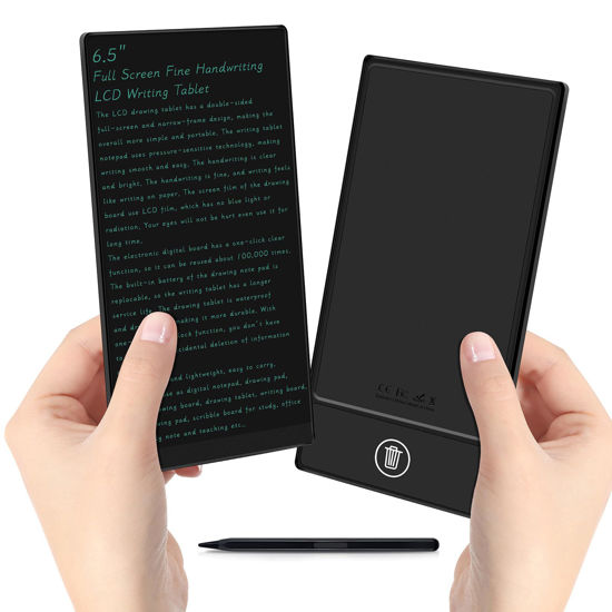 Picture of LCD Writing Tablet for Adult: 6.5 Inch Mini Full Screen Drawing Board Reusable Digital Notepad Portable Use for Office Study Teaching