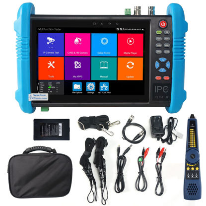 Picture of Upgraded 8K IP Camera Tester, WANLUTECH CCTV Tester 7 inch Touchscreen 8MP TVI CVI AHD CVBS Camera Tester Cable Tracer RJ45 Cable TDR Test PoE Network Tools RS485 WiFi HDMI VGA (IPC-9800CADH Pro)
