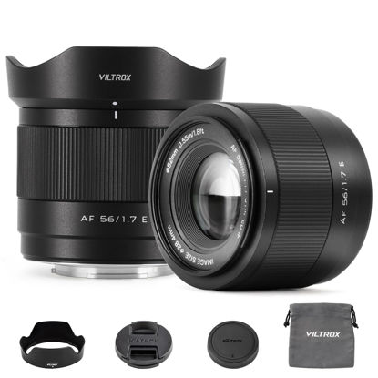 Picture of VILTROX 56mm F1.7 SLR Camera Lens E-Mount AF APS-C Large Aperture Wide-Angle Auto Focus Format Portrait Lens for Sony ZV-E10 FX30 ZC-E10II a5000 a5100 a6000 a6100 a6700 a6300 a6400 a6500 a6600