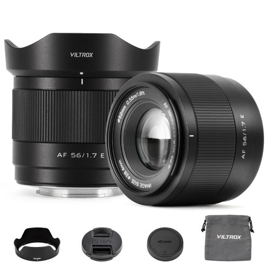 Picture of VILTROX 56mm F1.7 SLR Camera Lens E-Mount AF APS-C Large Aperture Wide-Angle Auto Focus Format Portrait Lens for Sony ZV-E10 FX30 ZC-E10II a5000 a5100 a6000 a6100 a6700 a6300 a6400 a6500 a6600