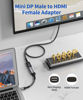 Picture of Mini DisplayPort to HDMI Adapter, JSAUX Mini DP (Thunderbolt) to HDMI Adapter Nylon Braided Aluminum Shell Compatible with MacBook Air/Pro, Microsoft Surface Pro/Dock, Monitor, Projector and More-Grey