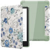 Picture of MoKo Case for 6" Kindle (11th Generation-2024/2022 Release), Ultra Clear Soft Flexible Transparent TPU Back Cover Light Shell with Auto Wake/Sleep for Kindle 11th Generation 2024, White Blue Floral