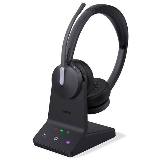 Picture of Yealink WH64 Wireless Headset, DECT & Bluetooth Dual-Mode 606 ft Range Headset for Teams Zoom,Skype and UC, Phone Headset with 3X Mic, 32 Talk Time, Office Work Headset for Desk IP Phone, PC,CellPhone
