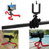 Picture of AKOAK Mini Camera Tripod, Portable and Flexible Tripod with Cell Phone Holder Clip, Standard 1/4 Screw Suited for General Camera and Adjustable Clip Suited for The Mobile Phone Under 6 Inch,Red