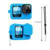 Picture of Silicone Case Suitable for GoPro Hero 13 Black, Silicone Rubber Soft Case Protector Cover with Lens Cover Cap Lanyard Accessories Bundle Kit for Hero 13 Black Action Camera (Blue)