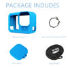 Picture of Silicone Case Suitable for GoPro Hero 13 Black, Silicone Rubber Soft Case Protector Cover with Lens Cover Cap Lanyard Accessories Bundle Kit for Hero 13 Black Action Camera (Blue)