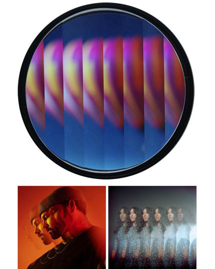 Picture of Camera Linear Filter, 58MM Prism Film Special Effects Glass Repeater Lens Repeat Multiple Images Photography Accessories for DSLR Cinematice Video and Photo, Filter Pouch Included