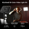Picture of NiceVeedi 1-Pack Photography Lighting Kit, 2800-6500K Bi-Color LED Video Light Kit, Dimmable Studio Light with Tripod Stand & Phone Holder, Light for Video Recording, Game Streaming, YouTube