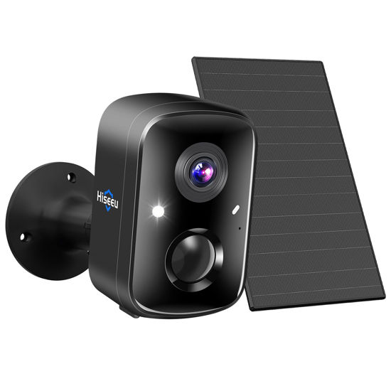 Picture of Hiseeu Security Cameras Wireless Outdoor, Solar Powered 3K 4MP Surveillance WiFi Cameras for Home Security Outside, PIR/AI Motion Detection, Waterproof, Color Night Vision, 2-Way Audio, Black
