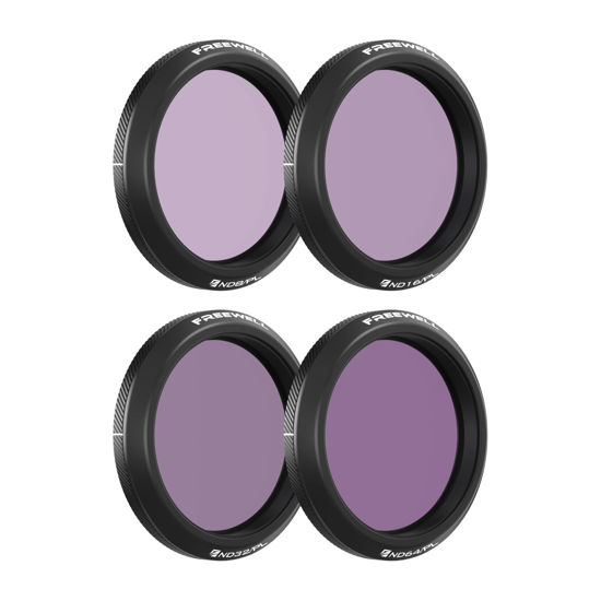Picture of Freewell ND8/PL, ND16/PL, ND32/PL, ND64/PL Bright Day Filterset for Osmo Action 5 Pro/Action 4/Action 3 - Hybrid polarising ND Filters for Glare Reduction