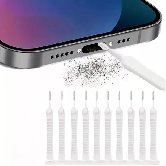 Picture of 10 Pack Phone Charge Port Cleaning Tool kit, Anti-Clogging Mini Brushes Cleaner for iPhone 16 Pro Max Speaker and Receiver, Multifunctional Cleaning Tool Compatible with AirPods 4,Tablet Camera Etc