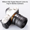 Picture of K&F Concept Lens Mount Adapter NIK(G)-FX IV Manual Focus Compatible with Nikon F (G-Type) Lens and Fujifilm X Mount Camera Body