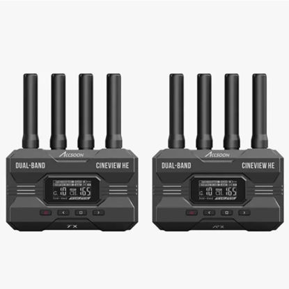 Picture of ACCSOON CineView HE Wireless Video Transmission System Transmitter&Receiver 2.4+5Ghz HDMI in&Loop-Out, UVC Out for Live Streaming 1080p 60fps 0.06s Latency 1200ft Range up to 4 Devices Monitoring