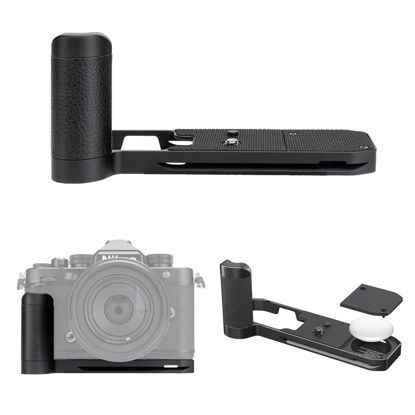 Picture of JJC Solid Metal Hand Grip Secure Handle L Bracket for Nikon Zf Camera, for Airtag Holder, Nikon Zf Handgrip, Anti-Slip Pads, with Arca Swiss Quick Release Plate, 1/4"-20 Tripod Hole & Hand Strap Hole