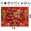 Picture of IRCOR TET Decorations 2025 Vietnamese New Year Backdrop with 12 Red Envelopes Vietnamese Lunar New Year Decorations 2025