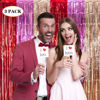 Picture of LOLStar 3 Pack Valentines Day Party Decorations 3.3X6.6 ft Photo Booth Props Red Pink Champagne Gold Valentine's Day Decors Foil Fringe Curtains Backdrop Streamers for Wedding Birthday Engagement