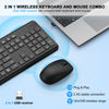 Picture of Wireless Keyboard and Mouse Combo, Full Size Silent Ergonomic Keyboard Mouse, Long Battery Life, Optical Mouse, 2.4G Lag-Free Cordless Mouse Keyboard for Computer, Mac, Laptop, PC, Windows