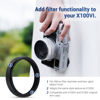 Picture of JJC AR-X100 Metal Lens Filter Adapter Ring for Fuji Fujifilm X100VI X100V X100F X100T X100S X100 Camera Attach 49mm UV ND CPL Filter & Fuji FLCP-49 Lens Cap, Replaces Fuji AR-X100 Adapter Ring, Black