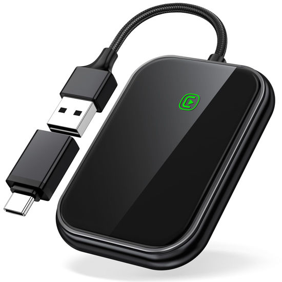 Picture of Sctrie Wireless CarPlay Adapter - Fast & Stable Connection for Carplay Wireless Adapter Convert Factory Wired to Wireless CarPlay Dongle Plug & Play Car Play Fit for iPhone iOS 10+ (Black)