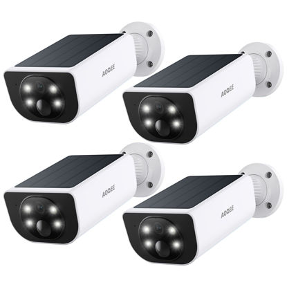 Picture of AOQEE Cameras for Home Security-2K Wireless Security Camera Outdoor with AI Motion Detection & Siren, Non-Stop Solar Powered Charging, Color Night Vision, SD/Cloud Storage, Waterproof, S1 4P