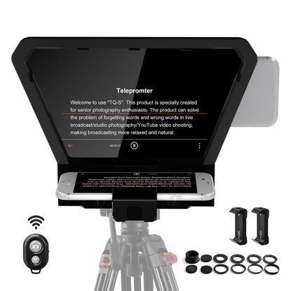 Picture of GVM Teleprompter Portable for iPad, Tablet, Smartphone & DSLR Cameras, Teleprompter Kit with Remote Control & Flexible Holder, teleprompter for Smartphone APP Compatible with iOS/Android