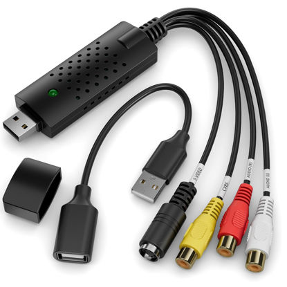 Picture of VHS to Digital Converter,RCA to USB Audio Video Converter,USB 2.0 Video Capture Card,Convert VHS to Digital from VHS VCR Mini DV Hi8 DVD for MAC/PC