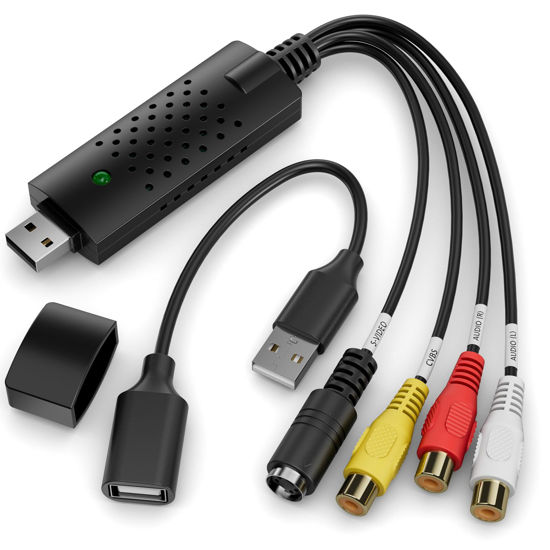 Picture of VHS to Digital Converter,RCA to USB Audio Video Converter,USB 2.0 Video Capture Card,Convert VHS to Digital from VHS VCR Mini DV Hi8 DVD for MAC/PC