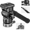 Picture of NEEWER Tripod Fluid Head with +/-10° Leveling Base(37mm Dia.), Metal Pan Tilt Head with Arca Type QR Plate, Telescopic Handle for Compact Video Camera DSLR Camera, Max Load 8.8lb/4kg, GM27