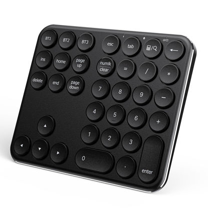 Picture of iClever Bluetooth Number Pad, Portable Wireless Number Pad, Aluminum Rechargeable 35-Keys Numeric Keypad for Multi-Devices, Compatible for Laptop, Mac, iMac, Tablet, PC and Desktop