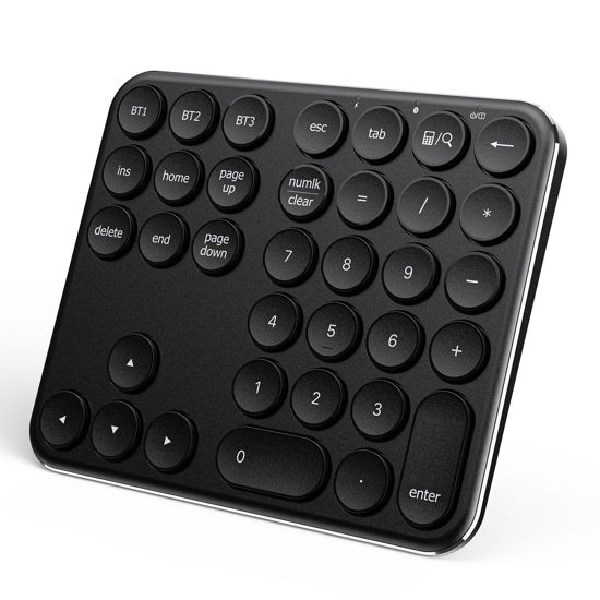 Picture of iClever Bluetooth Number Pad, Portable Wireless Number Pad, Aluminum Rechargeable 35-Keys Numeric Keypad for Multi-Devices, Compatible for Laptop, Mac, iMac, Tablet, PC and Desktop