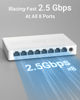 Picture of BrosTrend 2.5Gb Switch, 8 Port Network Switch 2.5 Gigabit, Unmanaged Ethernet Switch for Game Console, NAS, PC, Computer Networking Switch Plug & Play Fanless, Desktop Wall Mount, Lifetime Protection