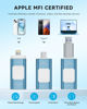 Picture of Apple MFi Certified 128GB Flash Drive for iPhone Thumb Drive Photo Stick, USB Memory Stick iPhone Flash Drive for Photos Videos, High Speed Jump Drive Compatible for iPhone/iPad/Android/PC (Blue)