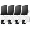Picture of ZUMIMALL Security Cameras Wireless Outdoor - 4 Packs, 360° PTZ Outdoor Camera Wireless Solar Powered,2.4G WiFi, Spotlight/Siren//3MP Color Night Vision/AI Detection/IP66