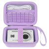 Picture of Elonbo Camera Carrying Case for KODAK PIXPRO FZ55 / FZ53 / FZ45 / FZ43 16MP Digital Camera, Vlogging Camera Storage Holder Trave Bag, Mesh Bag Fits Batteries, Cable, Memory Card, Card Reader, Purple