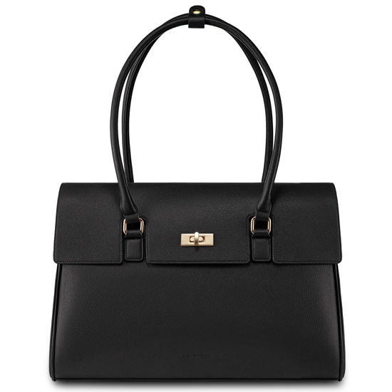 Picture of LOVEVOOK Laptop Bag for Women Work Tote 15.6 Inch Briefcase Messenger Bag Waterproof Business Office Professional Large Capacity Handbag Shoulder Bag,Black