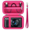 Picture of Supmay Hard Carrying Case for Canon PowerShot SX740/ SX730/ SX720/ SX620/ G7X Digital Camera, Protective Storage Bag with Zipper Mesh Pocket for Battery Pack, Charging Cable, USB Card, Rosered