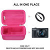 Picture of Supmay Hard Carrying Case for Canon PowerShot SX740/ SX730/ SX720/ SX620/ G7X Digital Camera, Protective Storage Bag with Zipper Mesh Pocket for Battery Pack, Charging Cable, USB Card, Rosered