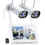 Picture of Camcamp Wireless Security Camera System with 7" Touchscreen Monitor & 2PCS 2K Wired Outdoor Security Camera, Plug-in Power, Color Night Vision, 2 Way Audio, Motion Detection, 32GB SD Card Included