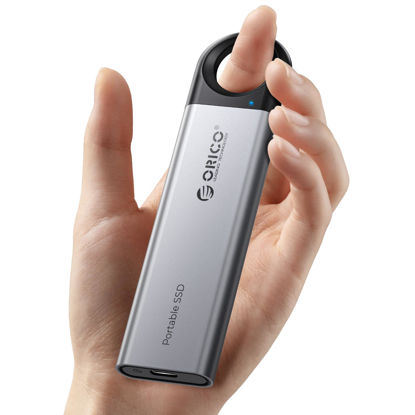 Picture of ORICO 1TB External SSD Up to 1050MB/s, Hanging Hole Design Portable Solid State Drive, USB C&A 2 in 1 Cable, Reliable Storage for Type-C Smartphone, Tablets, Laptops - C10