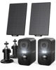 Picture of Solar Security Cameras Wireless Outdoor, ieGeek 2 Pack 2K WiFi Battery Camera System for Home Surveillance, Battery Powered Cam with 3MP Color Night Vision, PIR, AI, 2-Way Talk, IP65, Works with Alexa