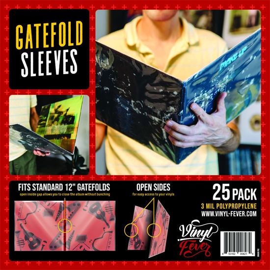 Picture of Gatefold Outer LP Sleeves for 12 Inch Vinyl Record Storage | 3 Mil Thick Poly Clear Record Sleeves with Easy Access to Records in Vinyl Albums | Plastic Sleeve Protector (25 Pack)