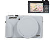 Picture of Pocoukate Case for Canon G7X Mark III Camera, Soft Silicone Protective Cover Skin with Removable Lens Cover for Powershot G7X Mark iii, Silicone Case with G7X3 Screen Protector Accessories - Gray
