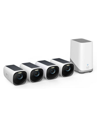 Picture of eufy Security eufyCam S330 (eufyCam 3) 4-Cam Kit, Security Camera Outdoor Wireless, 4K with Integrated Solar Panel, Face Recognition AI, Expandable Local Storage, Spotlight, No Monthly Fee